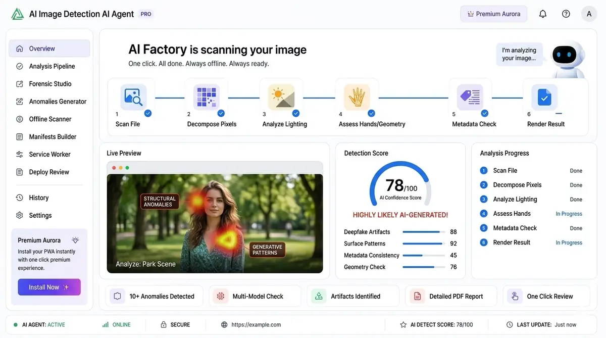AI Image Detection Agent — example of the AI gig tool dashboard software
